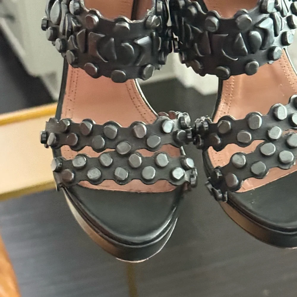 Alaia Khaite Studded Leather Sandals